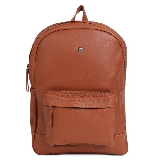 TL LEATHER BACKPACK WITH FRONT AND SIDE POCKET