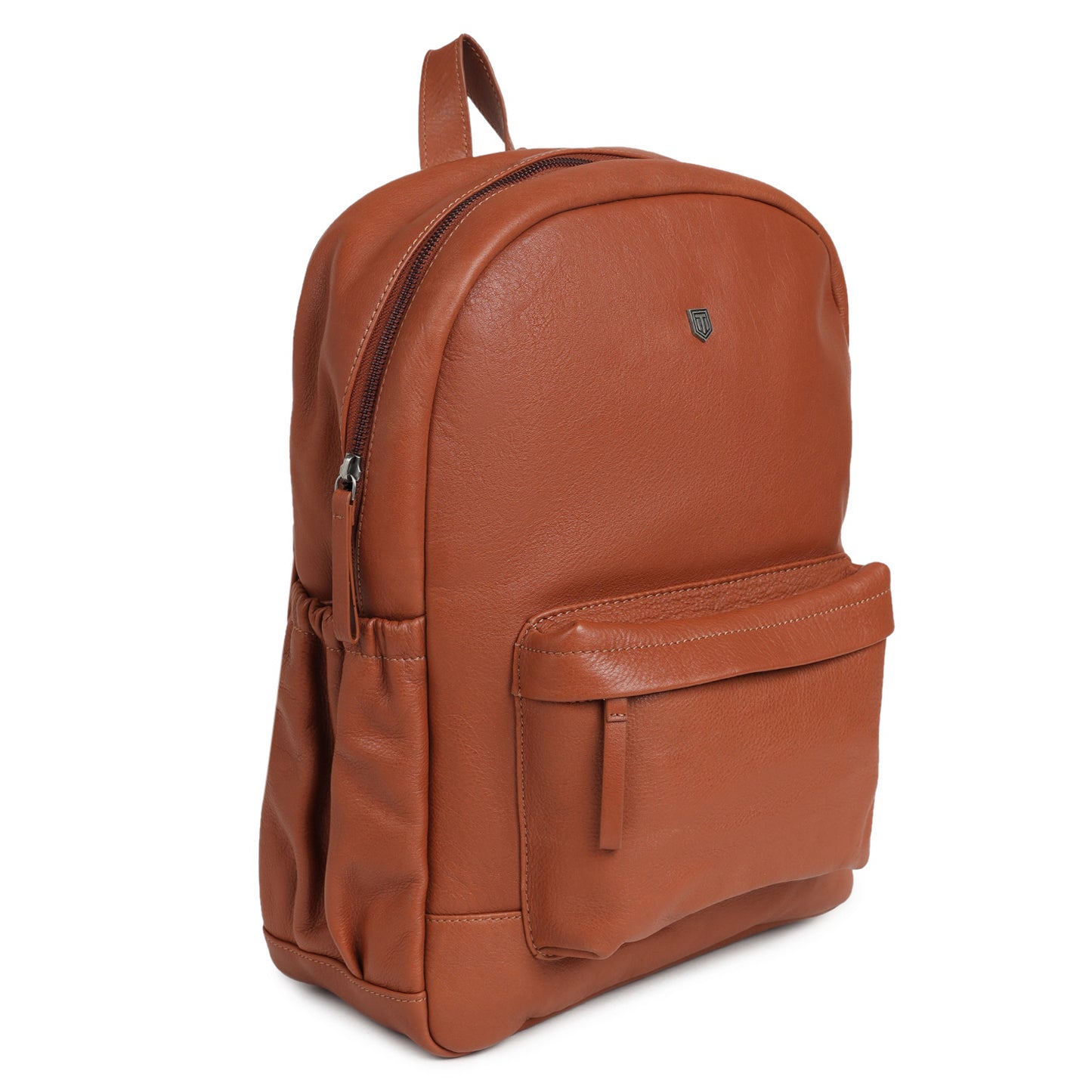 TL LEATHER BACKPACK WITH FRONT AND SIDE POCKET