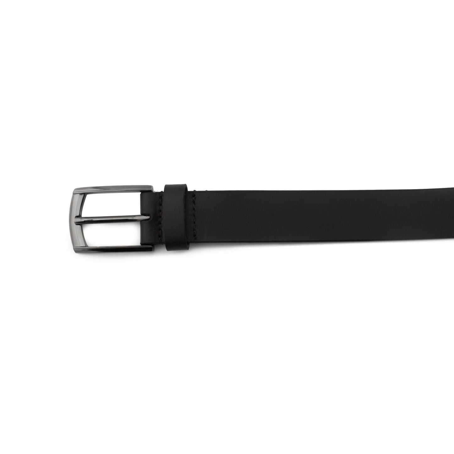 REAL LEATHER BELT WITH METAL BUCKLE CLOSURE