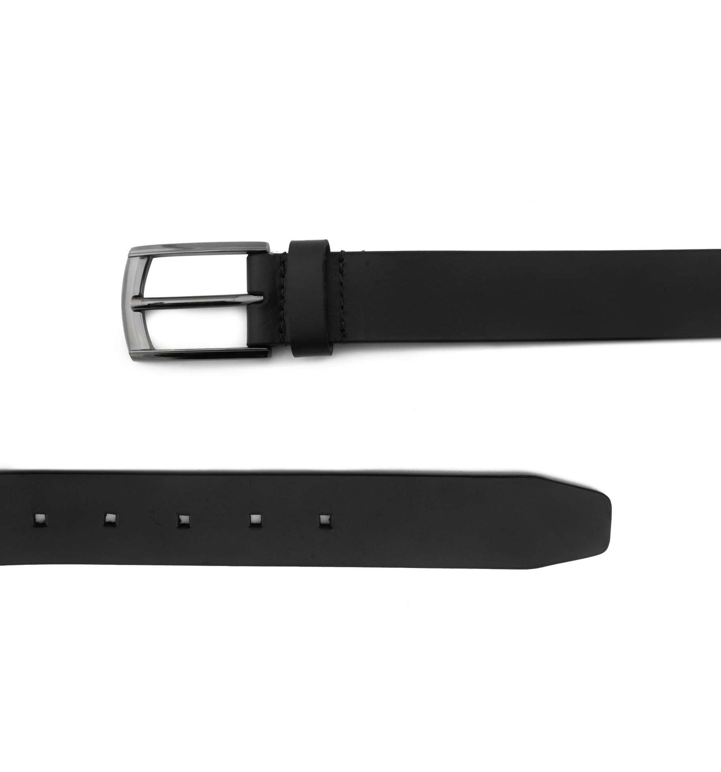 REAL LEATHER BELT WITH METAL BUCKLE CLOSURE