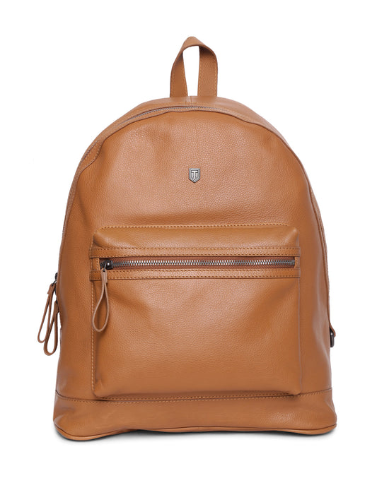 TL FRONT POCKET LEATHER BACKPACK