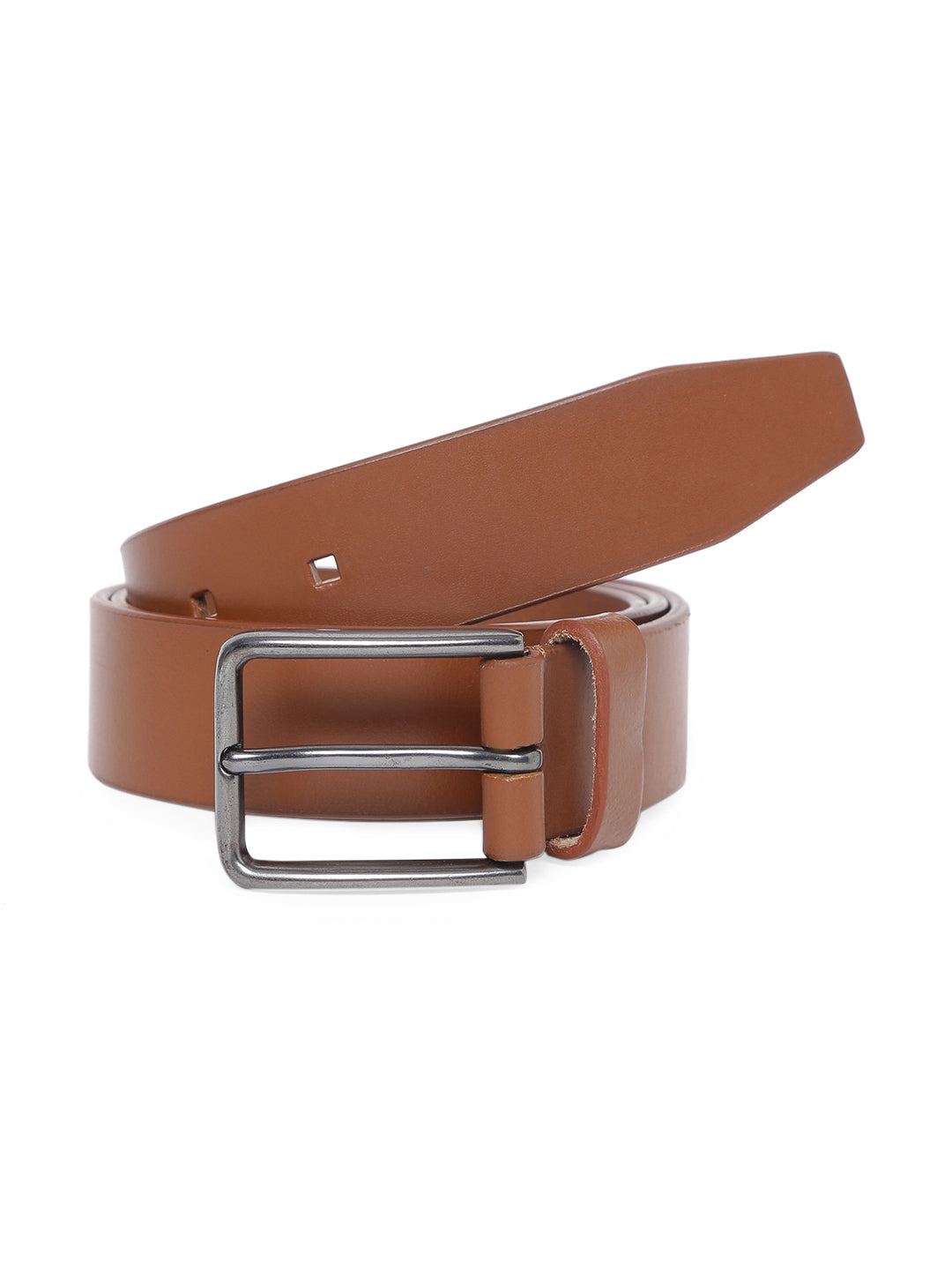 TL SQUARE BUCKLE HOLE MEN'S TAN BELT