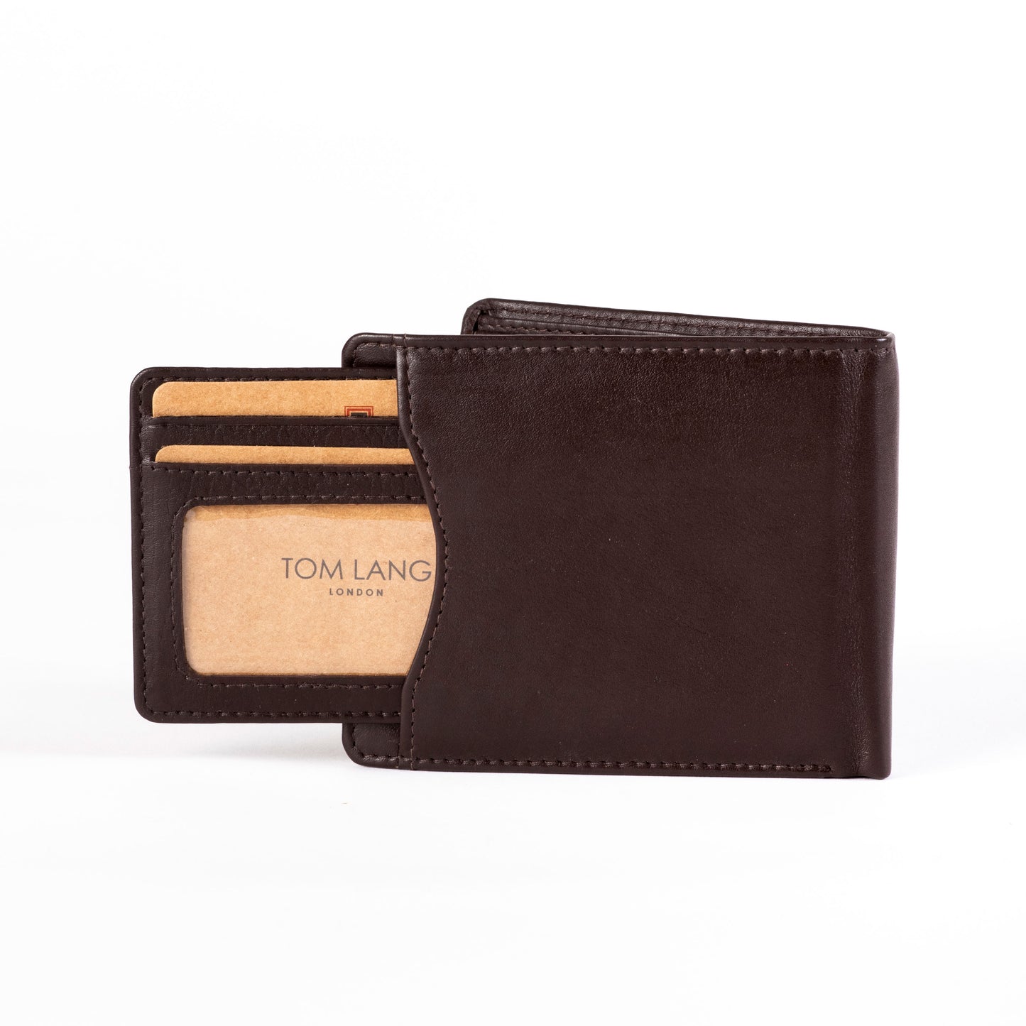 TL MEN'S BROWN BIFOLD WALLET