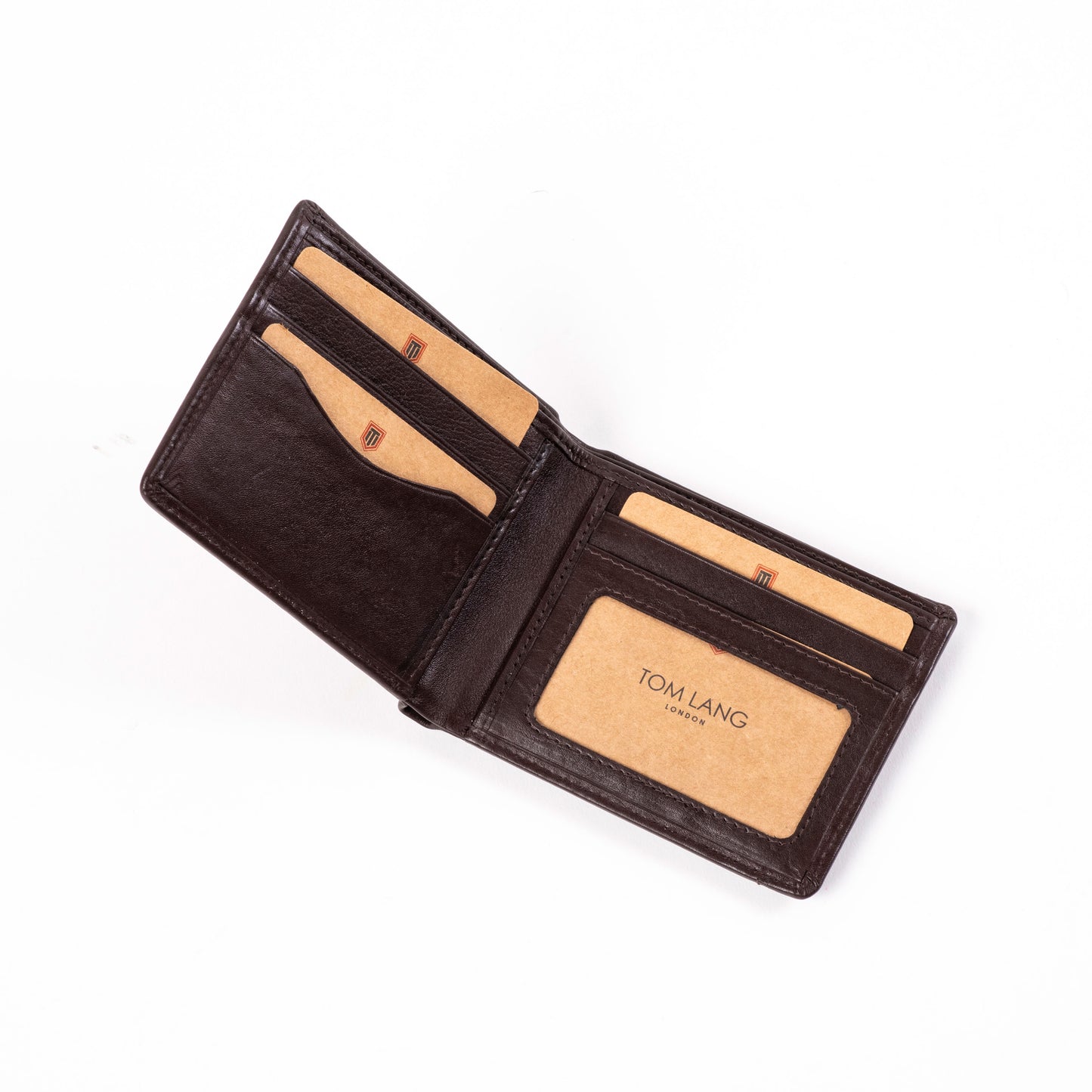 TL MEN'S BROWN BIFOLD WALLET